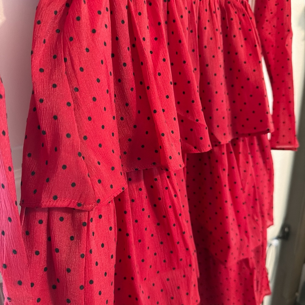 Rachel Parcell Red Ruffled Midi Dress - Picture 3 of 4